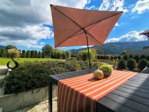 Appartement Seeleben Ossiacher See Terrasse und Garten